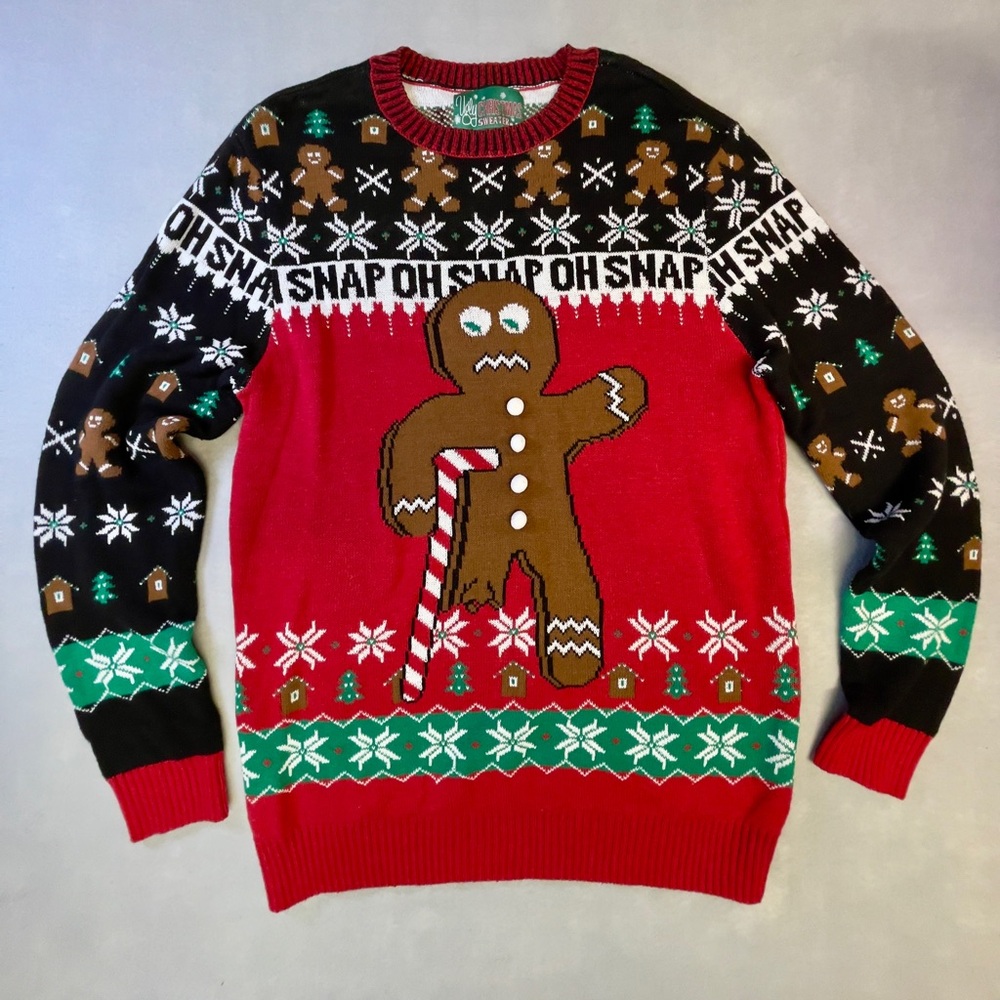 Ugly Christmas Sweater Red Gingerbread Crewneck